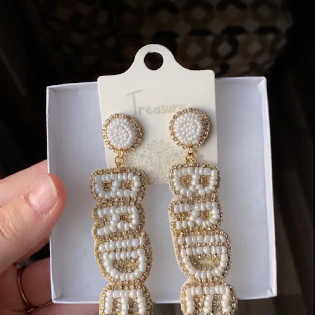 Cute Beaded Bridal Earrings