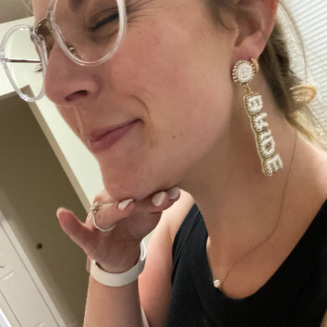 Cute Beaded Bridal Earrings
