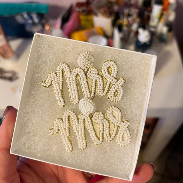 White Mrs. Earrings