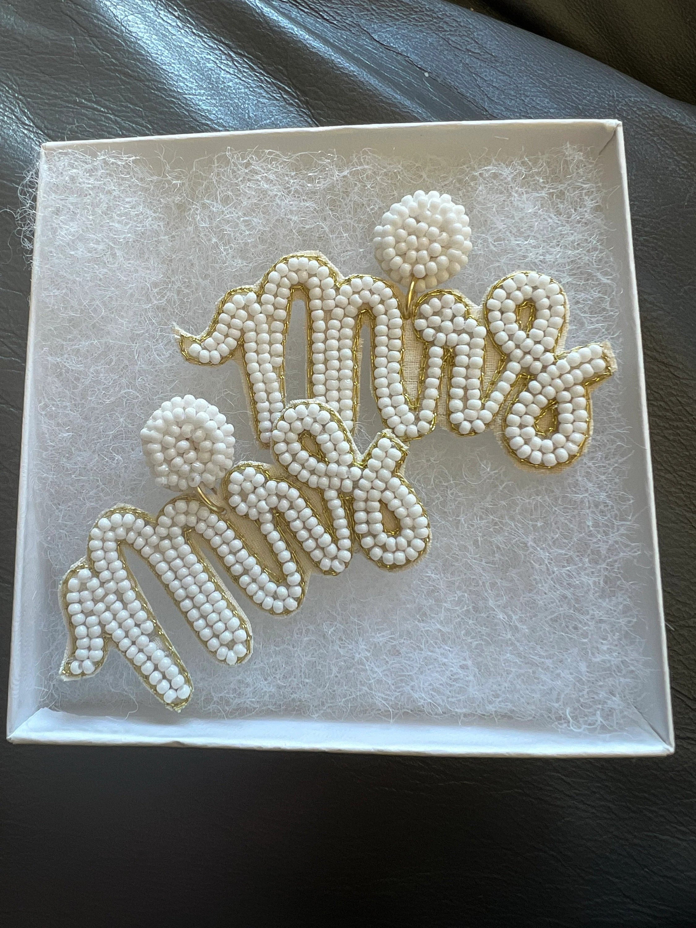 White Mrs. Earrings