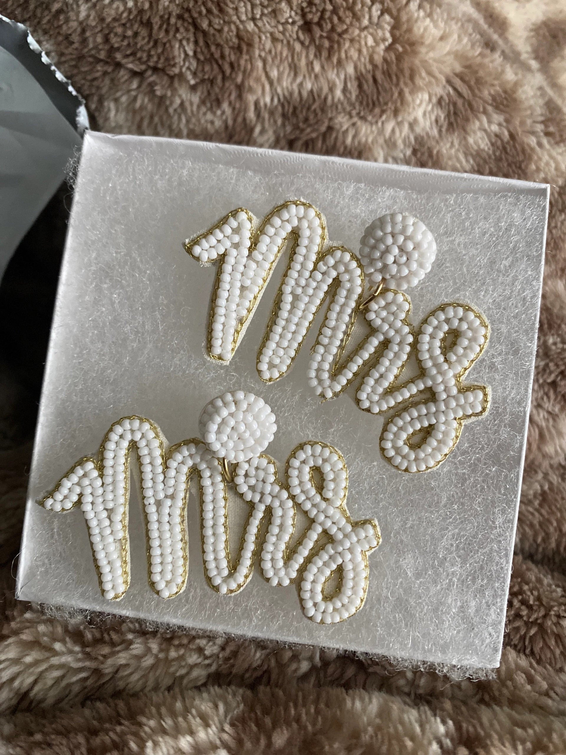 White Mrs. Earrings