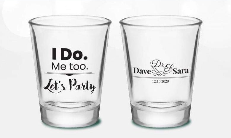 Monogram Wedding Shot Glass (ed)