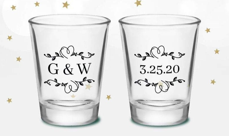 Monogram Wedding Shot Glass (eo)