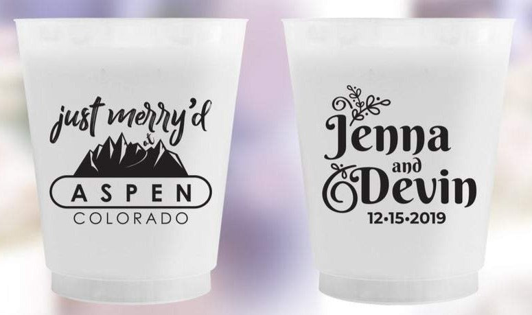 Plastic Frosted Wedding Party Cups (ak)