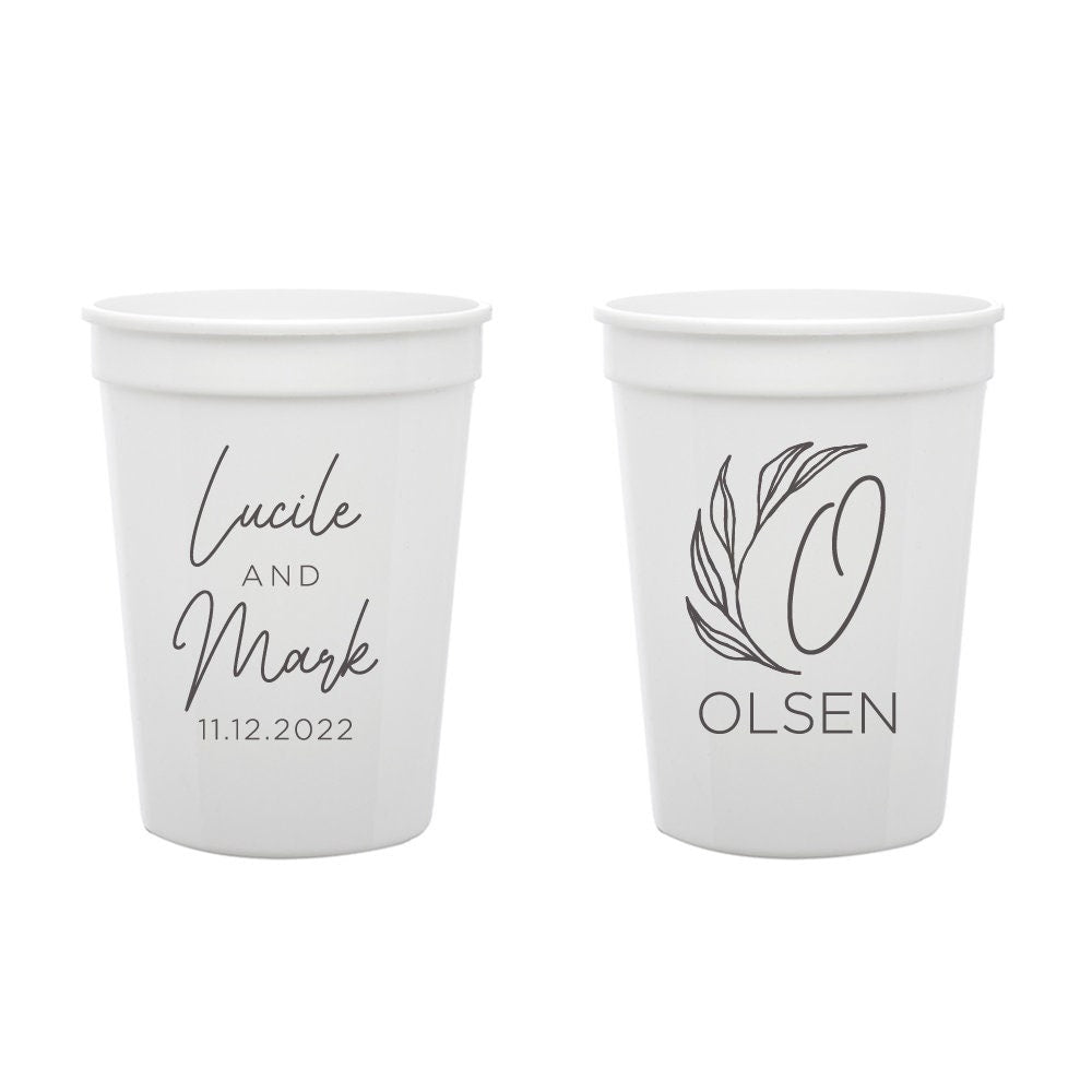 Personalized Plastic Wedding Reception Stadium Cups