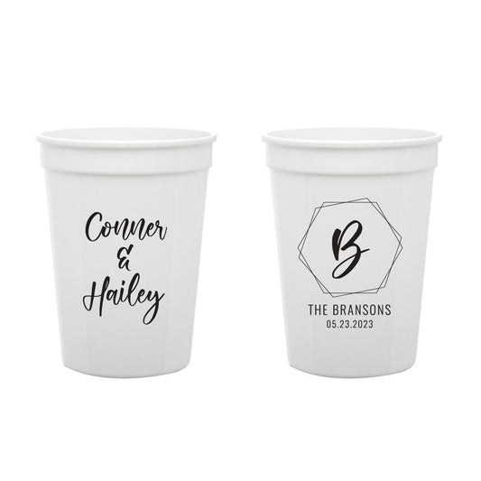 Custom Wedding Plastic Cups Favors (150)