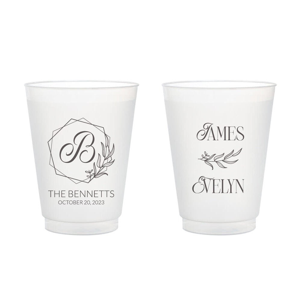 Custom Wedding Frosted Cups (374)