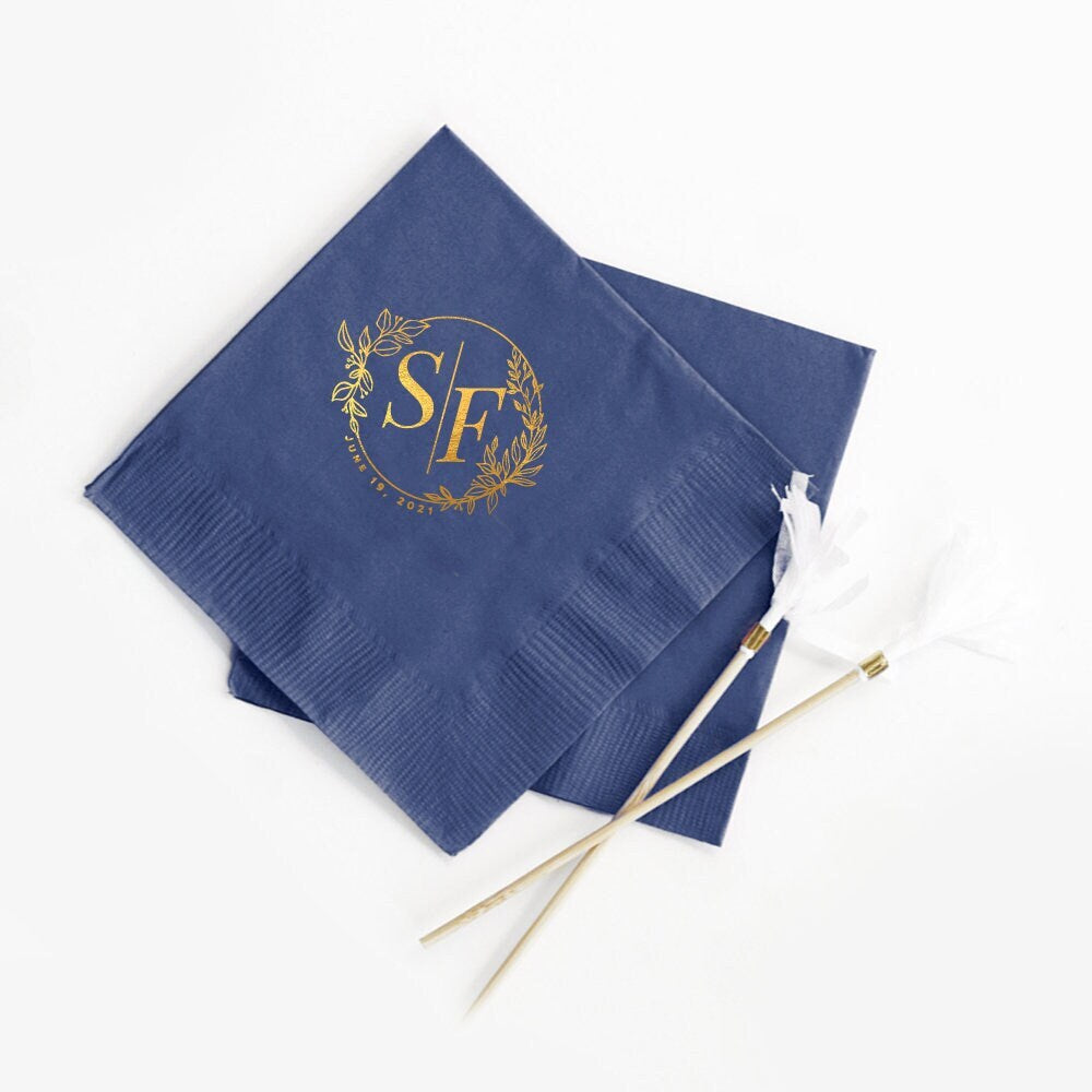 Wedding Monogram Paper Napkins (8)