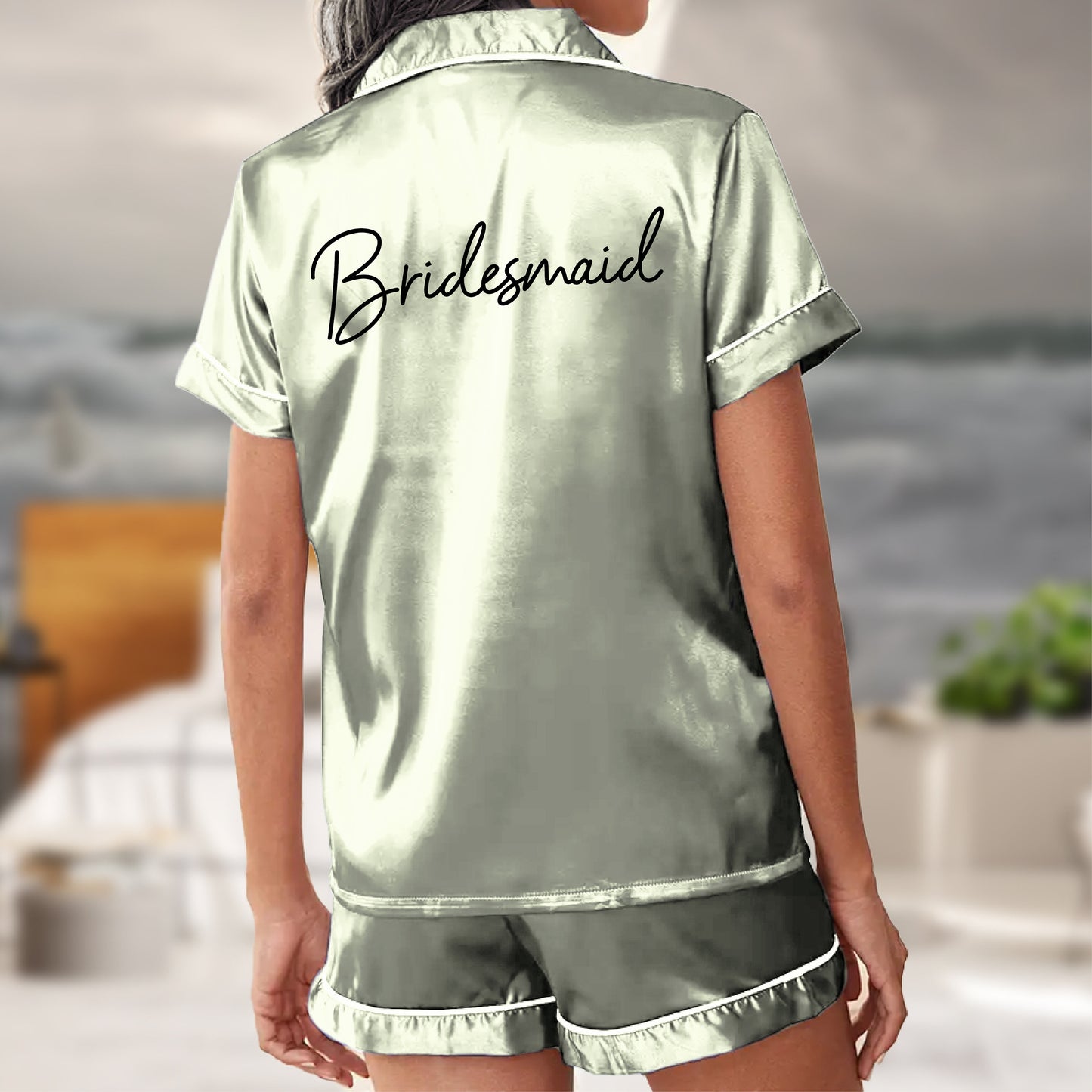 Pajama Set Shorts - Bridesmaid Satin Pajamas Gift
