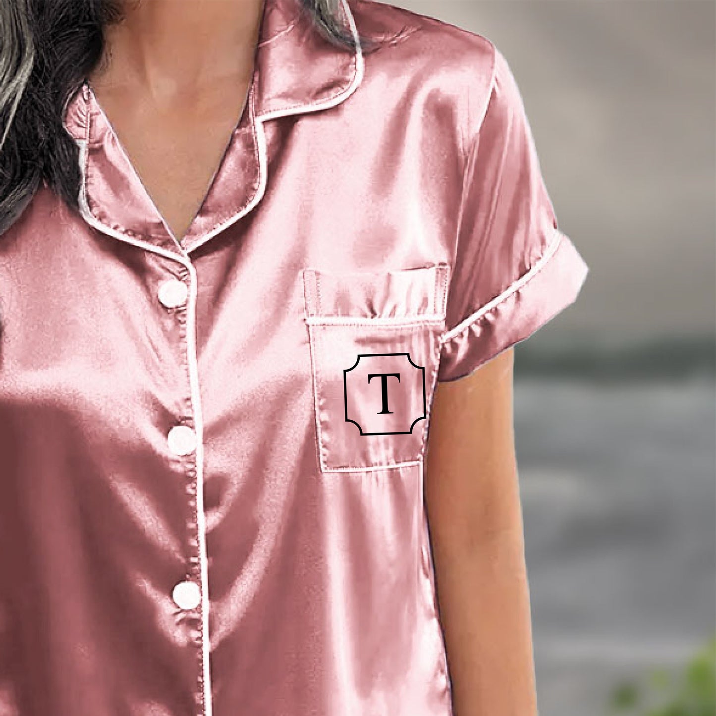 Pajama Set Shorts - Customized Shorts Set Satin Pajamas