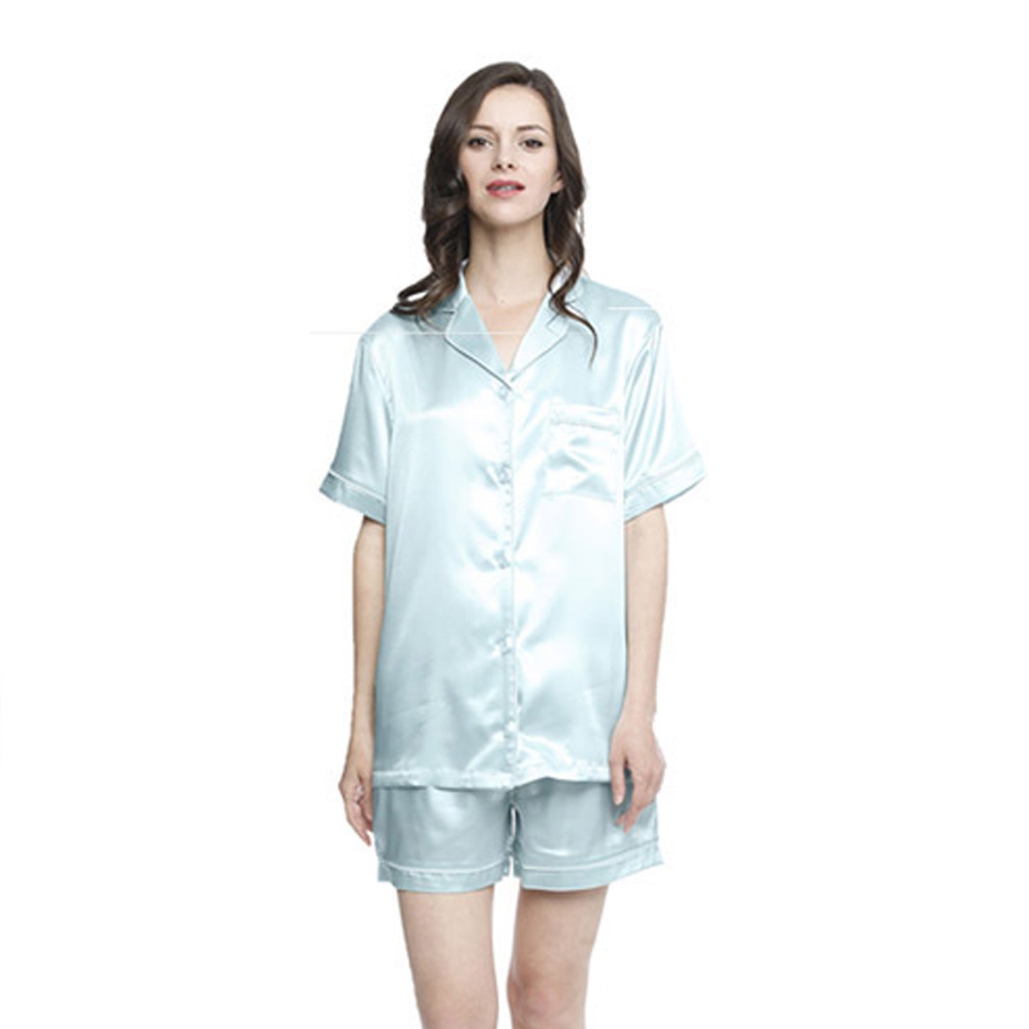 Pajama Set Shorts - Light Blue