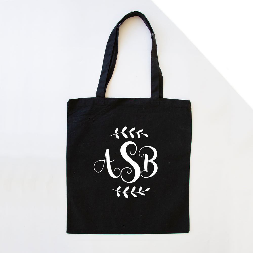Custom Monogram - Tote Bag black