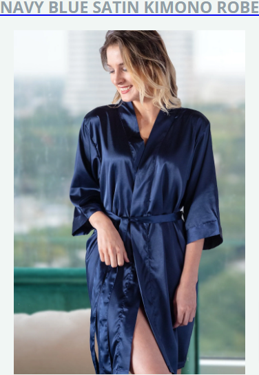 navy blue kimono satin robes