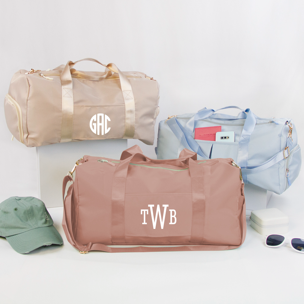 Monogrammed gym bag sales