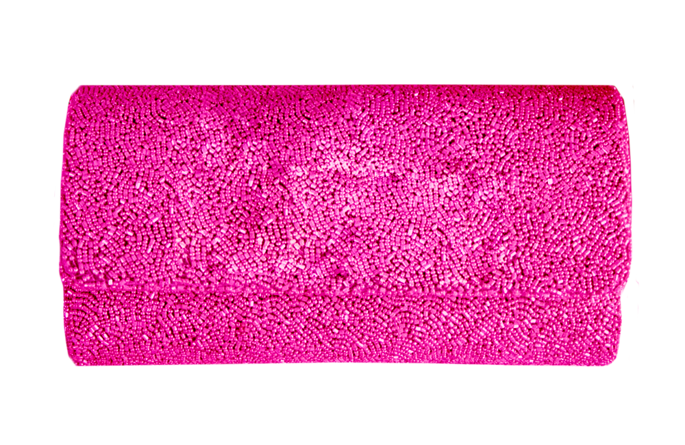 a bright pink towel on a white background