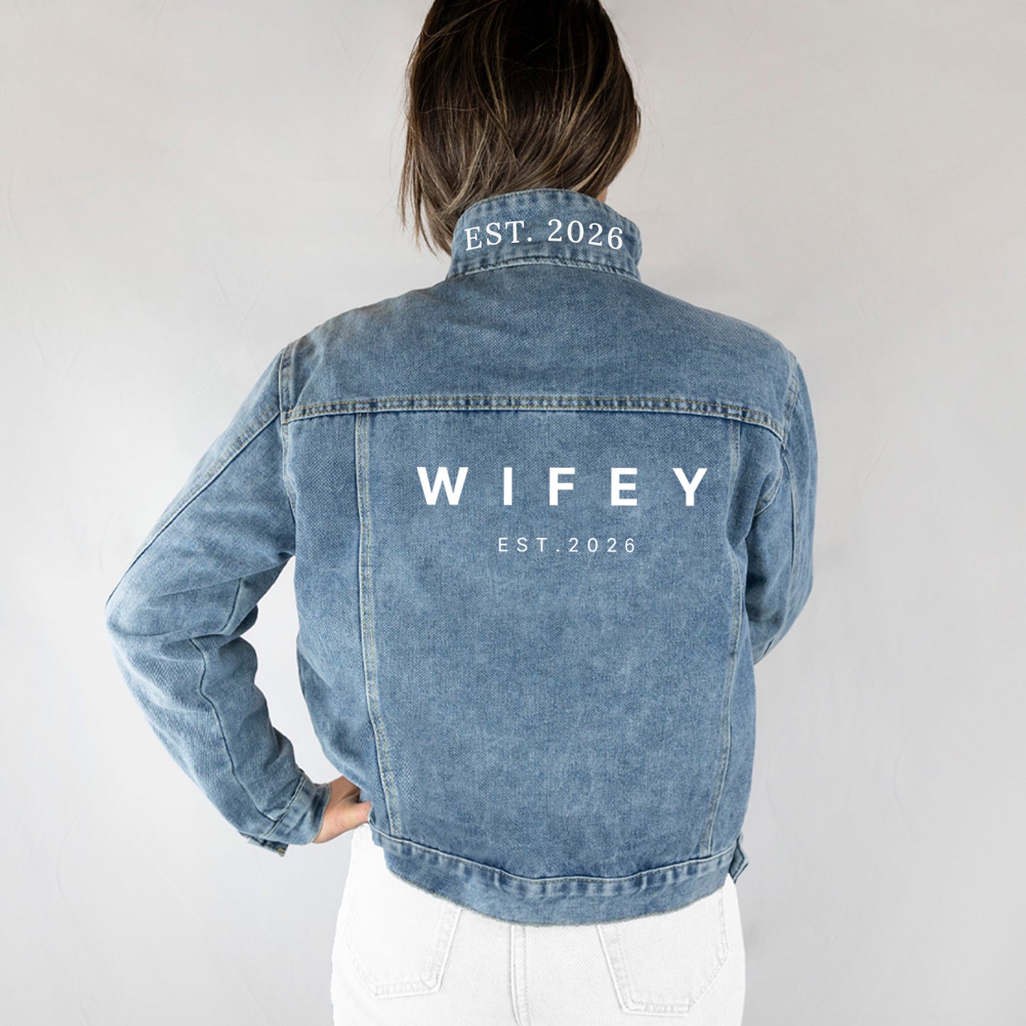 (Blue Denim) Custom Mrs Denim Jackets