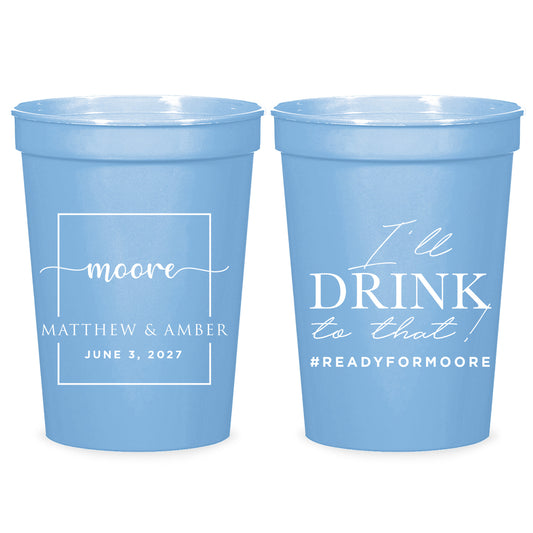 Personalized Wedding Plastic Cups (PK112)