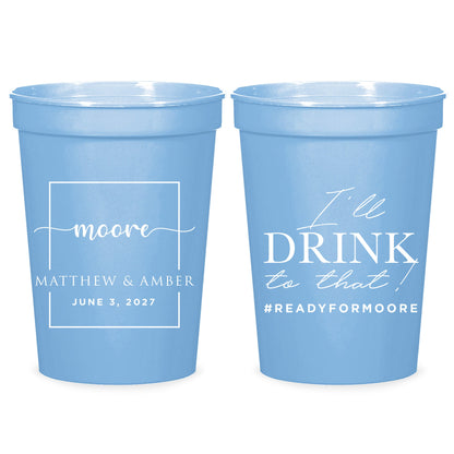 Personalized Wedding Plastic Cups (PK112)