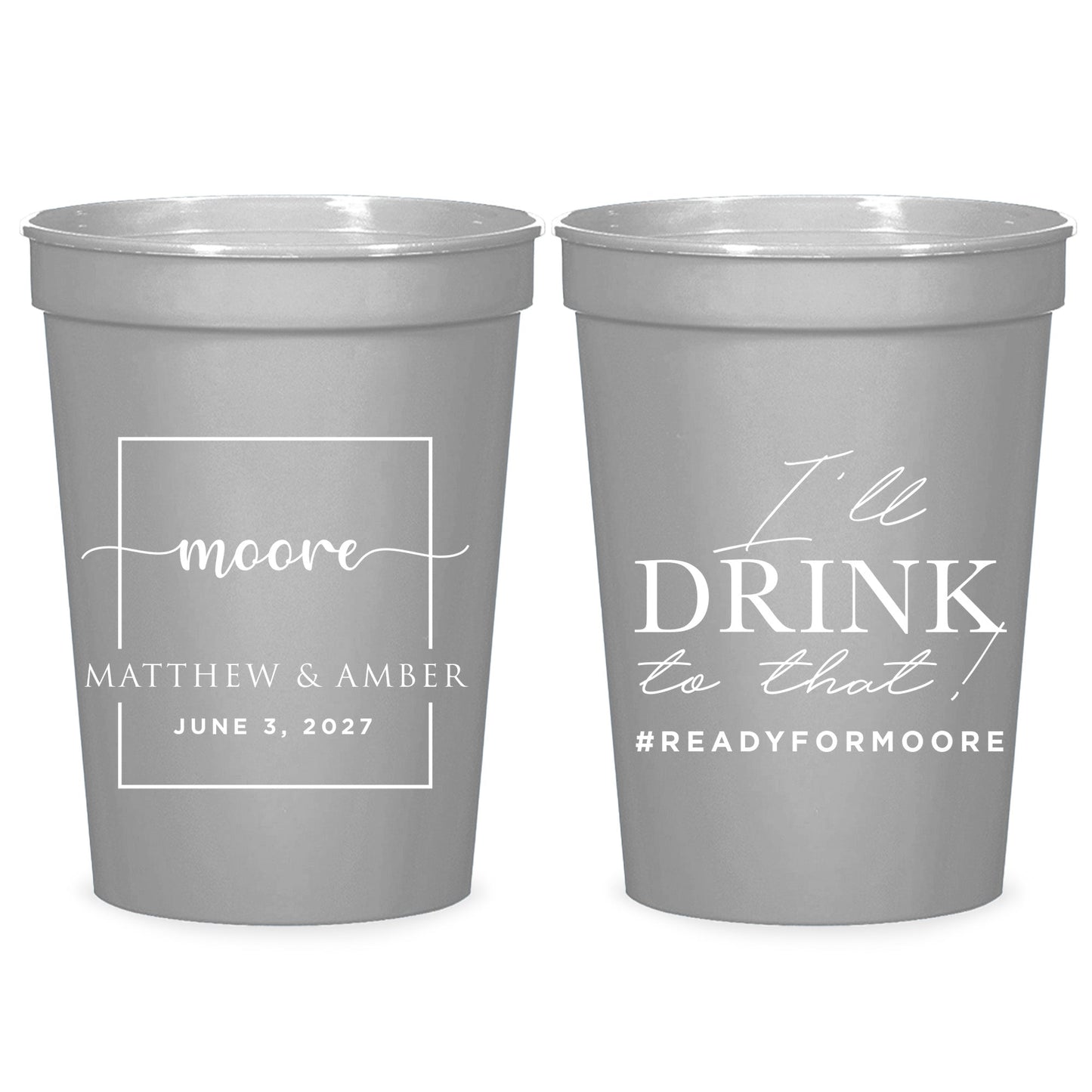 Personalized Wedding Plastic Cups (PK112)