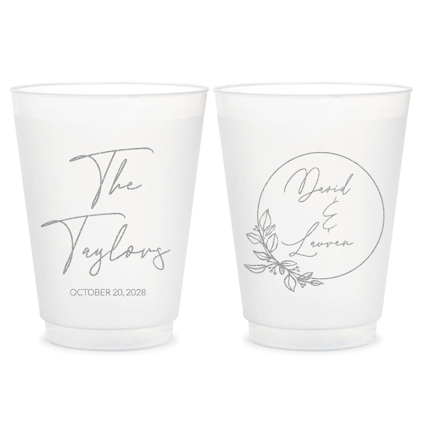 Custom Wedding Frosted Cups (KT 146)