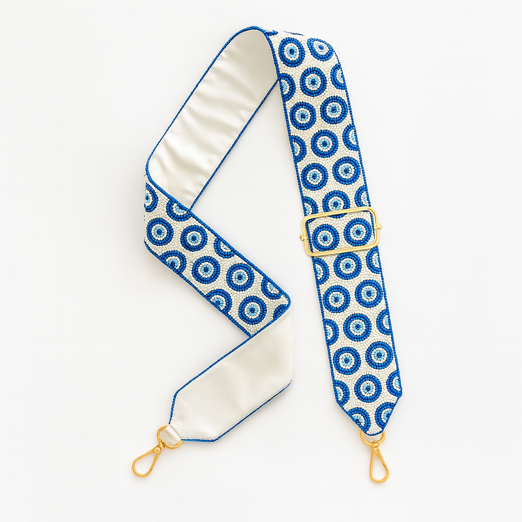 Blue Geometric Camera Strap