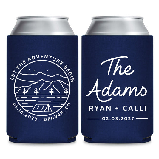 Let The Adventure Begin Wedding Can Cooler Favors (KT156)