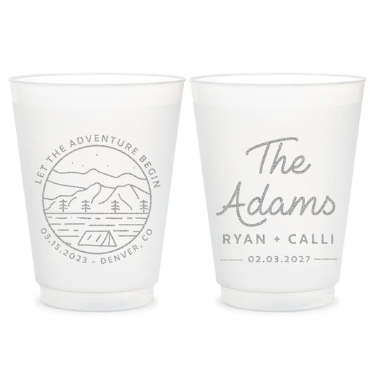 Let The Adventure Begin Frosted Cups Wedding Favors (KT156)