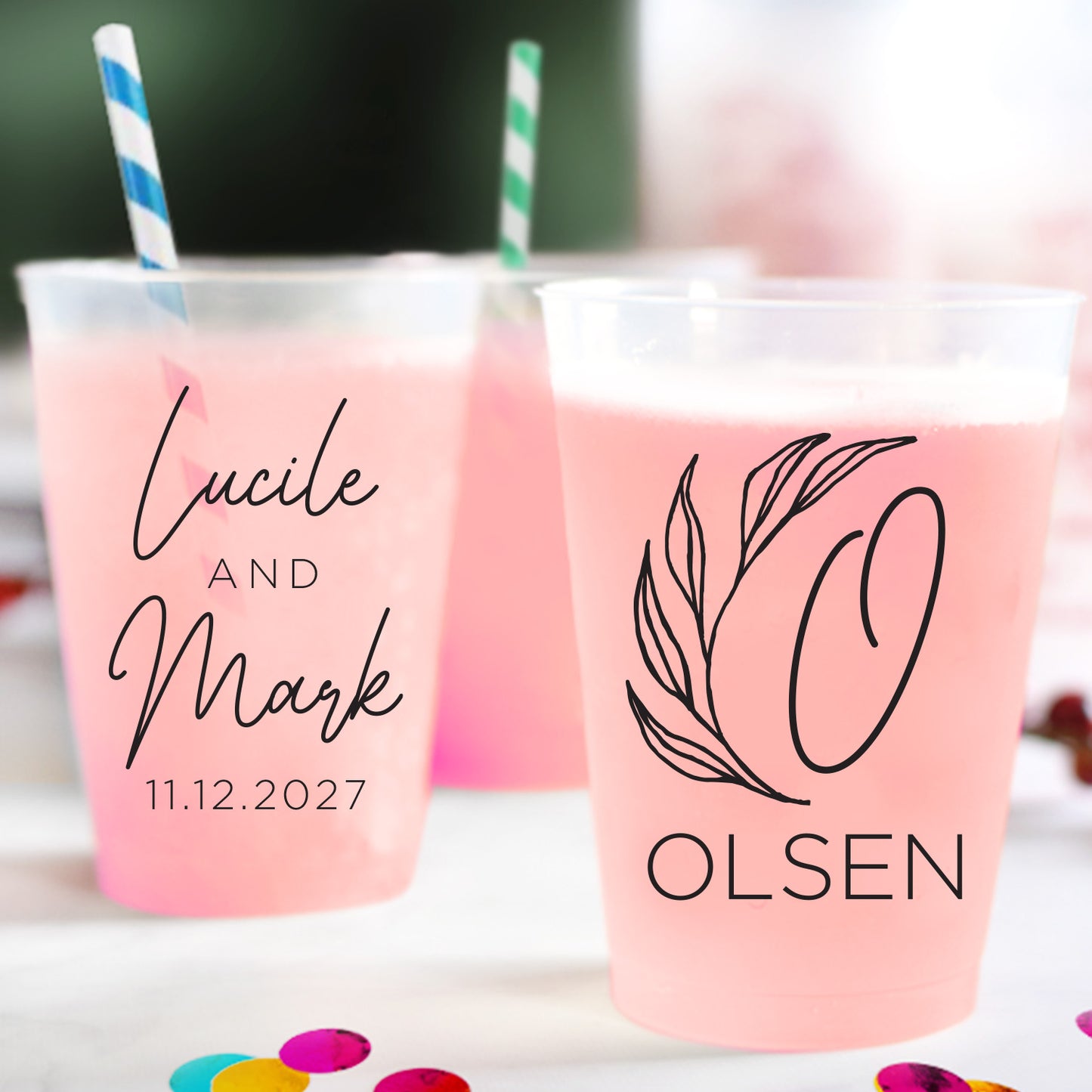 Personalized Frosted Cups Wedding Favors (PK171)