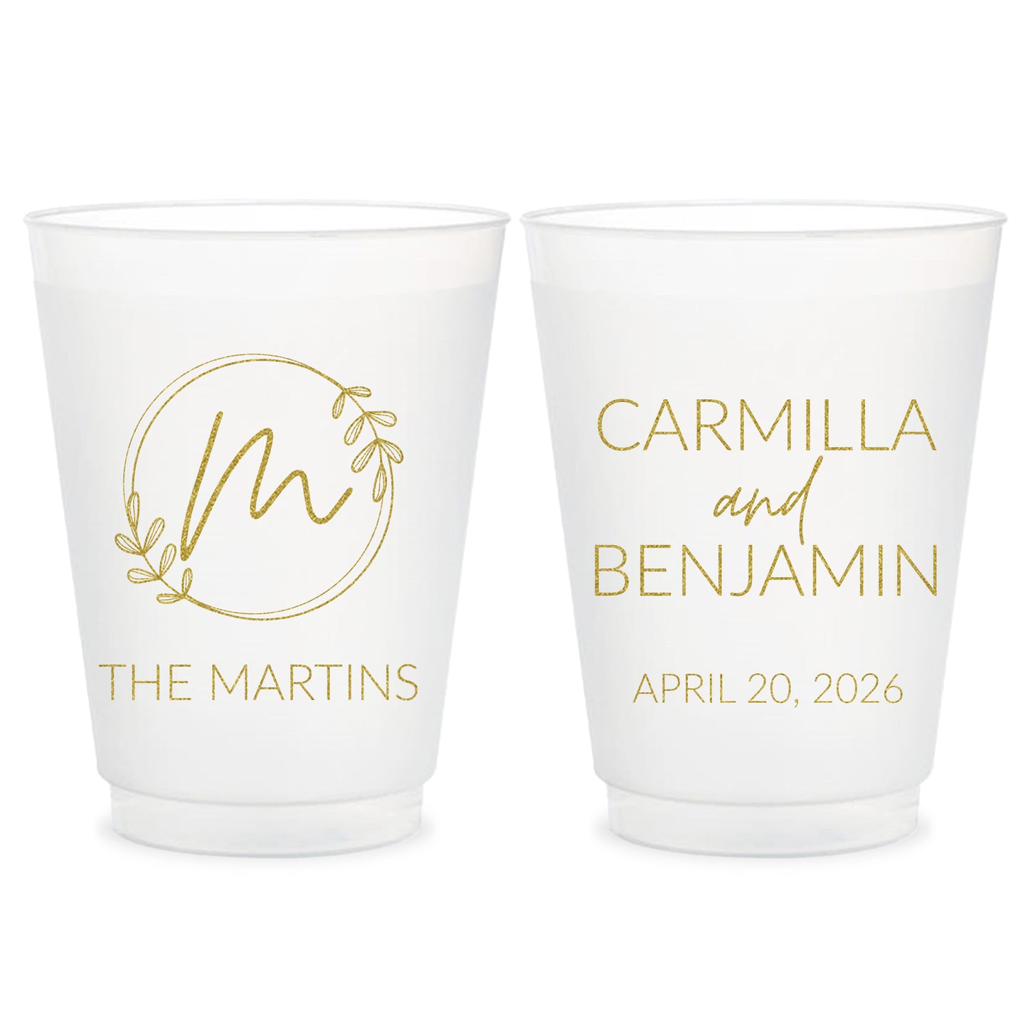 Personalized Frosted Cups Wedding Favors (PK176)