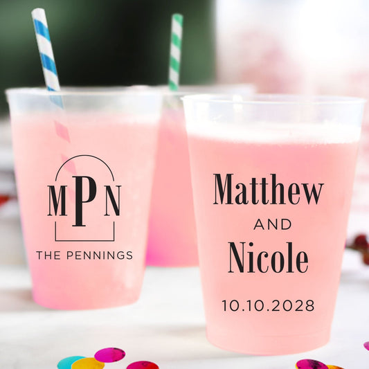 Monogram Wedding Frosted Cups (PK 181)