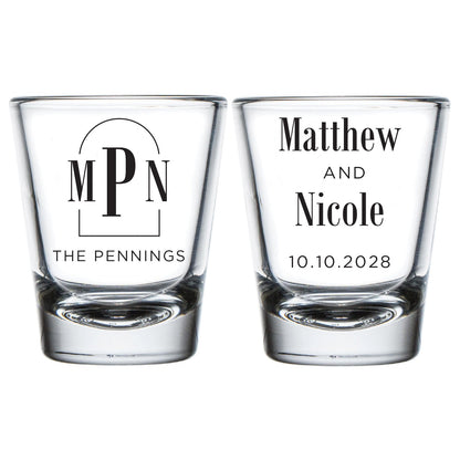 Custom Monogram Shot Glasses (PK 181)