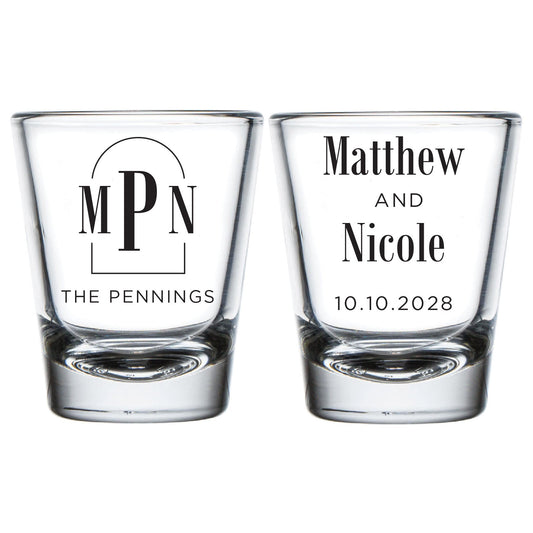 Custom Monogram Shot Glasses (PK 181)