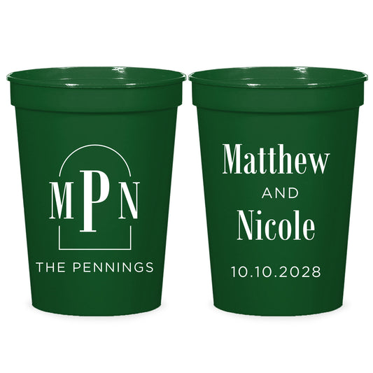 Wedding Monogram Stadium Cups (PK 181)