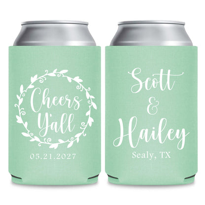 Cheers Y'all Wedding Can Coolers (CS 18)