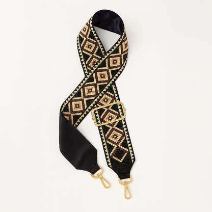 Black and Gold Geometric Camera Strap