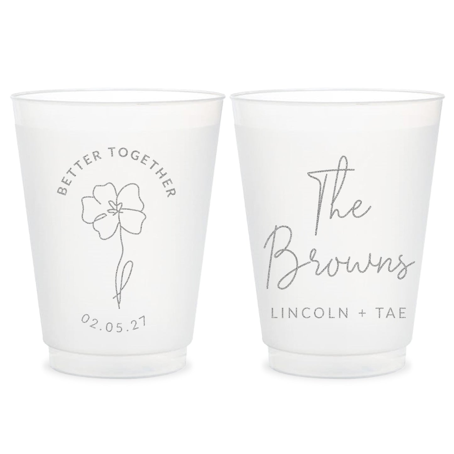 Custom Frosted Cups Wedding Favors (PK190)