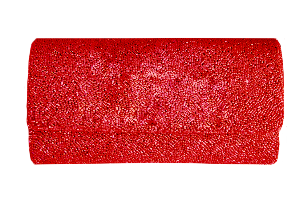Personalized Hand Beaded Clutch (FOG)