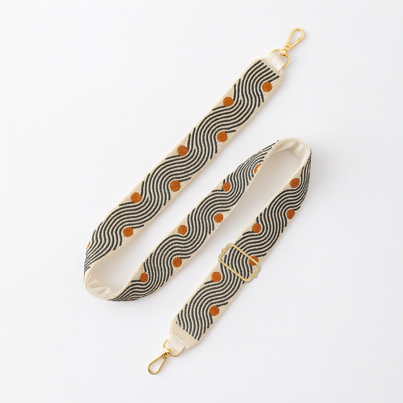 Black and White Wavy Camera Strap