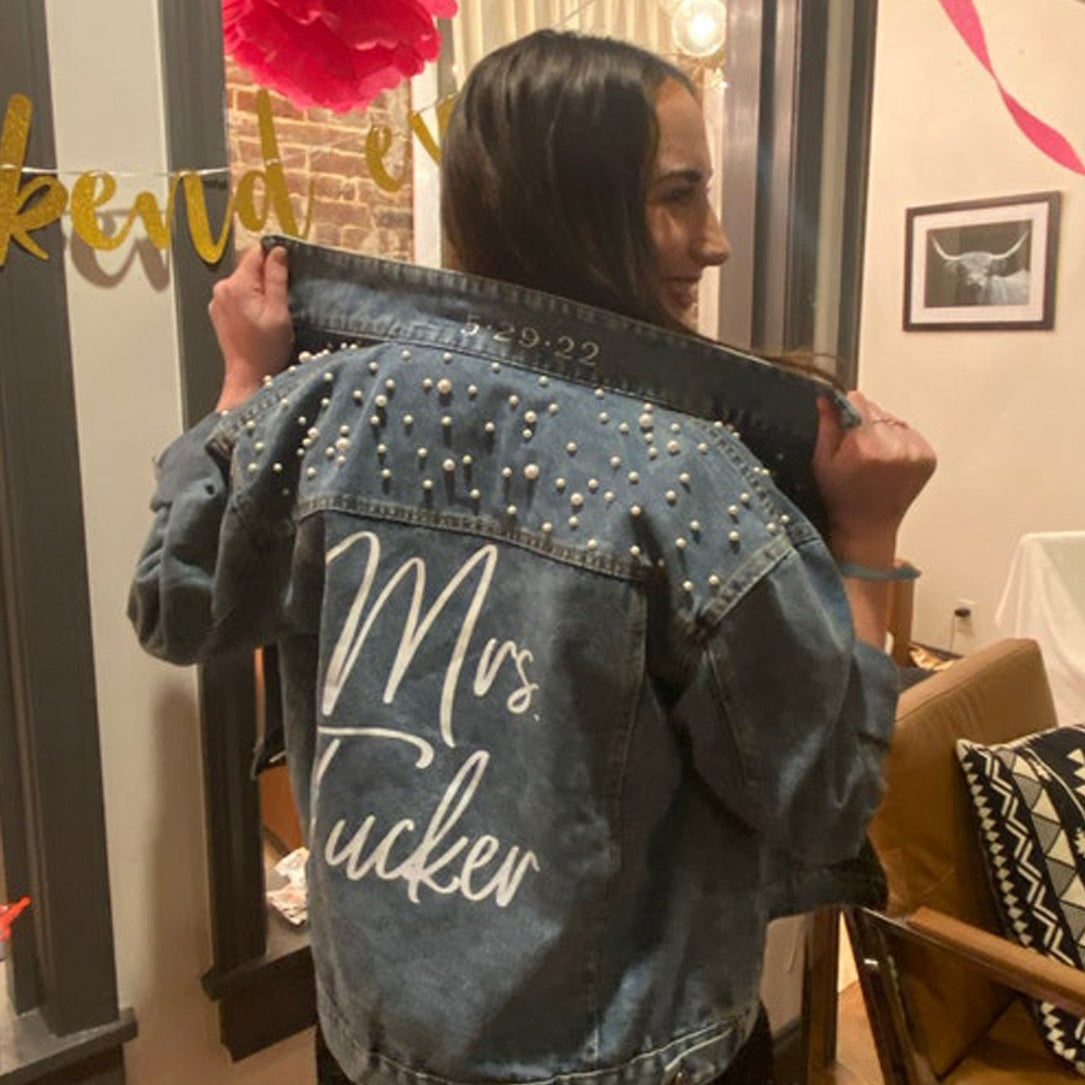 Personalized Bridal Shower Denim Jacket