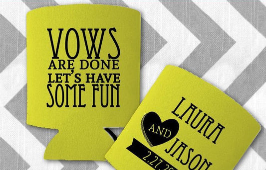 Customizable Wedding Can Coolers