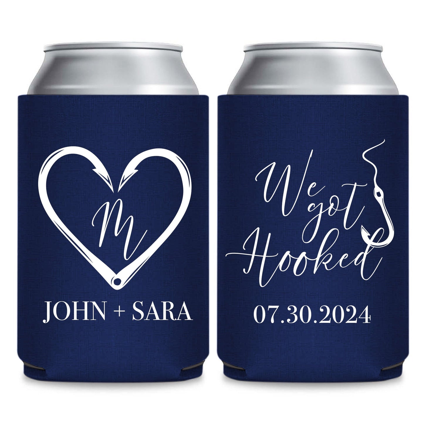Beach and Nautical Wedding Can Cooler Favors