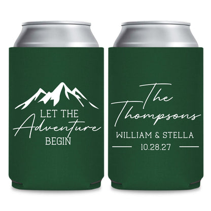 Mountain-Themed Wedding Can Coolers