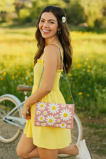 Personalized Floral Beaded Clutch