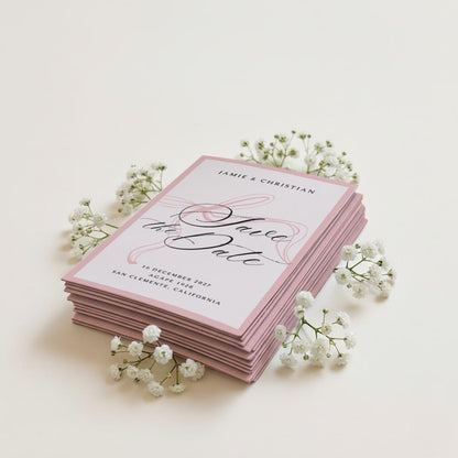 Elegant Pink Wedding Magnet Favor