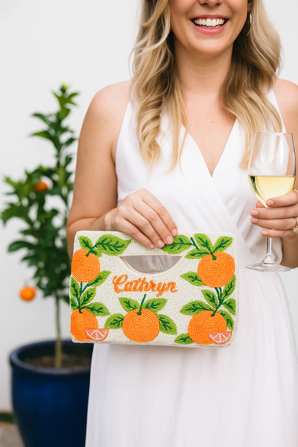 Personalized Orange Handbag