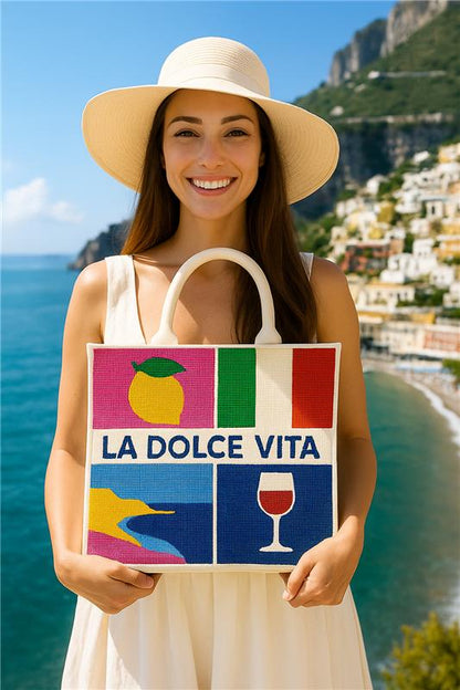 La Dolce Vita Italy Inspired Beaded Tote
