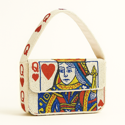 Ivory & Blue Queen of Hearts Bag