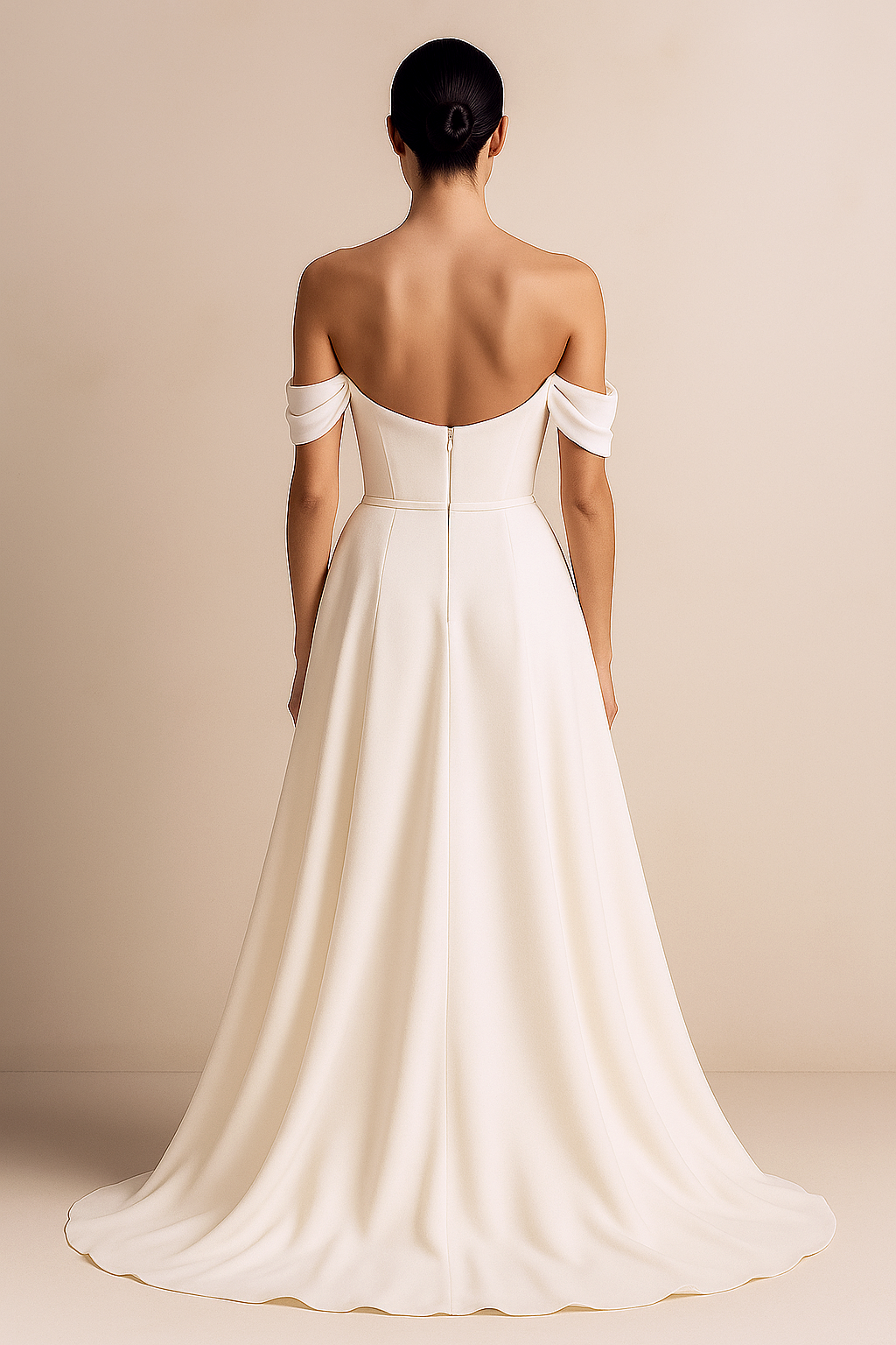 Elegant Off-Shoulder Wedding Dress with Slit