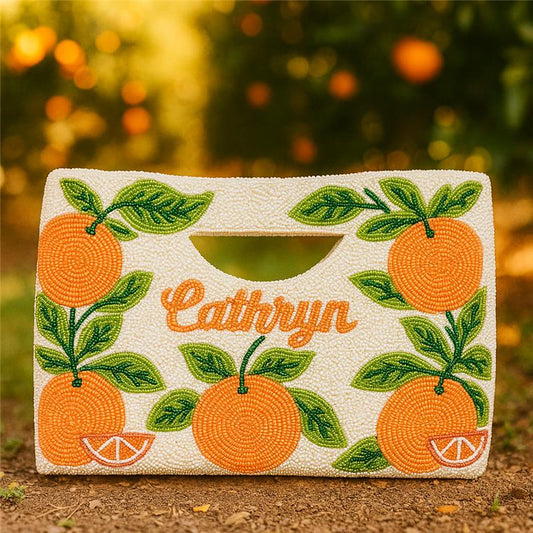 Personalized Orange Handbag