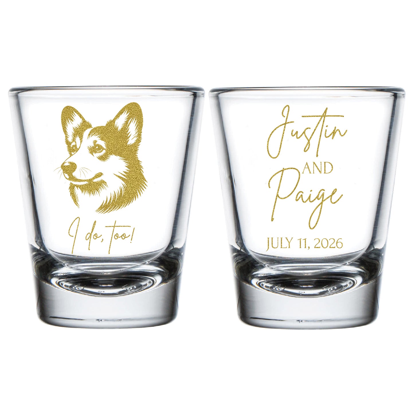 Personalized Pet Wedding Shot Glass Favors (KT248)